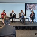 The panel at the Bowmans 2024 Mining Indaba Event included (from left) Dr Rebecca Maserumule, director for hydrogen and energy at DSI, Bart by Bart Nieuwoudt, lead legal specialist at Sasol, Stuart Heather-Clark, Africa Power Sector Energy Transition Lead at SLR Consulting, Claire Tucker head of our public law and regulatory practice, Bowmans.
