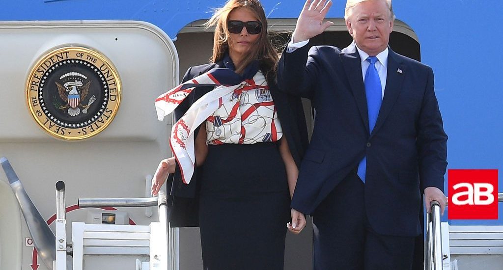 US President Trump arrives in Britain for state visit